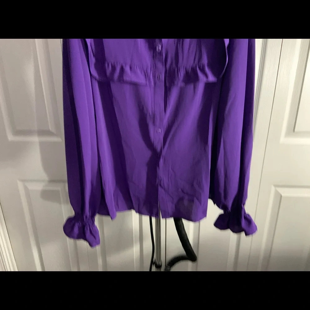 NWT Purple Blouse with Ruffles (XL12) - Picture 4 of 9